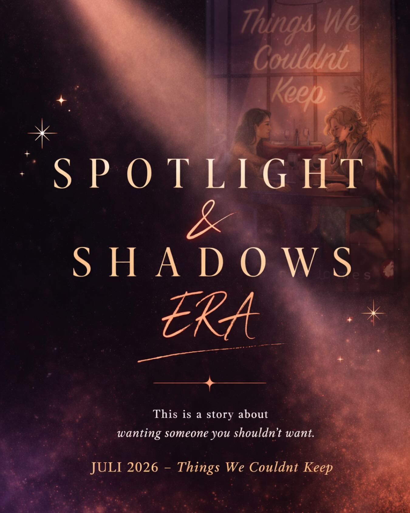 ✨Wilkommen in der Spotlight & Shadows Era. ✨

Mein Buch: Things we couldn’t keep erscheint im Juli im @ylvaverlag . 

This is a story about wanting someone you shouldn’t want.

Eine Geschichte über Nähe und Distanz.
Über Kontrolle und das, was wir nicht kontrollieren können.

🌟Stay tuned🌟

#slowburnromance
#sapphicbooks
#lesbianromance
#queerromance
#thingswecouldntkeep